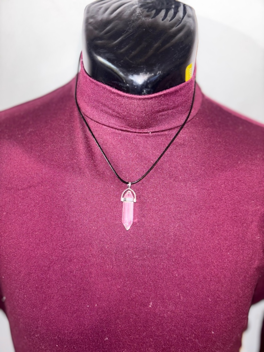 Pink Crystal Point Pendant Necklace - Women's Jewelry